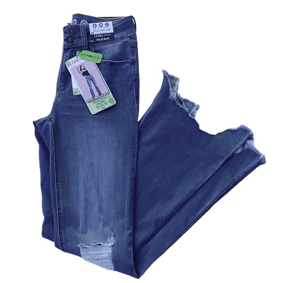 REWASH NWT HIGH RISE FIT & FLARE TAGS DENIM JEANS PANTS ULTRA STRETCH HIGH RISE - Picture 6 of 10